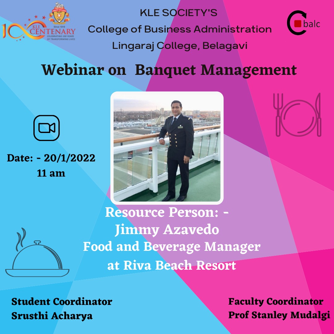 Webinar on BANQUET MANAGEMENT